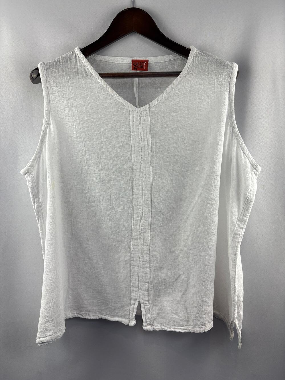 Women’s Oh My Gauze! XXL White Sleeveless Blouse